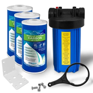 High Capacity Blue Whole House Water Filter System & Granular Carbon Filter - Picture 1 of 9