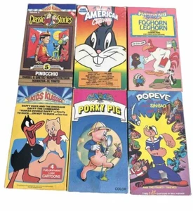 Vintage Kids Children’s VHS Tapes Lot Of 6 Old Lady In A Shoe Porky Pig - Picture 1 of 1