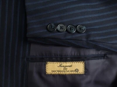 Tom James Blazer 46L? Blue Black Stripe Excellent Condition Innocenti Oro Jacket - Image 1 of 4