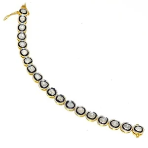 925 Solid Sterling Siler Jewelry 4.10 CTW Rose Cut Polki Diamond Tines Bracelet - Picture 1 of 5