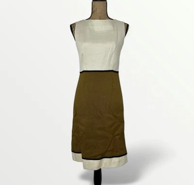 Vestido De Colección Años 60 Lanz A Line Para Mujer Talla 11 Mod Bloque de Color Minimalista Jackie O Nuevo Con Etiquetas Foto 1 de 4