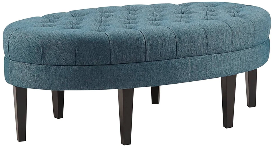 Chase Blue Fabric Tufted Surfboard Ottoman - Image 1 of 1