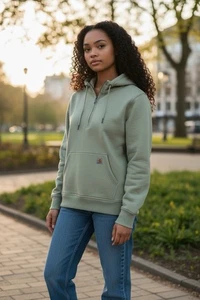 Carhartt Clarksburg 1/2 Zip Hoodie Damen Medium grün schön!! - Bild 1 von 9