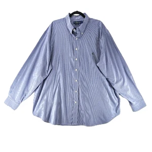 Ralph Lauren Golfhemd Herren Größe 3XB Performance Stoff blau kariert langarm - Bild 1 von 8