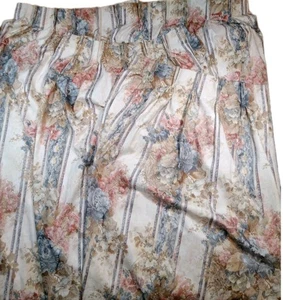 4 Vintage Pinch Pleated Floral Lined Curtain Panels Romantic Cottage Grandma - Picture 1 of 8