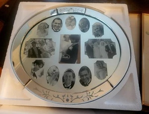Abgeschrägter Glas Spiegel Collage Bilderrahmen Oval Studio Silberschmiede - Bild 1 von 1