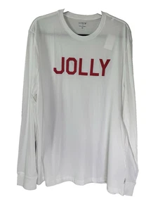 Neu mit Etikett J Crew Herren X Large lustiges T-Shirt weiß rot gemütlich Weihnachten Urlaub bequem weich - Bild 1 von 8