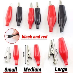 5A Insulated Crocodile Clips Alligator Clamps Electrical Battery Connectors - Picture 1 of 14