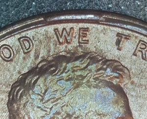 1984-P Lincoln Cent Rim Cud Error Obverse - Picture 1 of 4