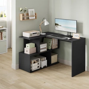 Schreibtisch L Form Eckschreibtisch mit Stauraum Gaming Computertisch Bürotisch - Bild 1 von 6