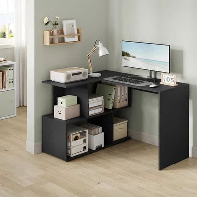 Schreibtisch L Form Eckschreibtisch mit Stauraum Gaming Computertisch Bürotisch - Bild 1 von 4