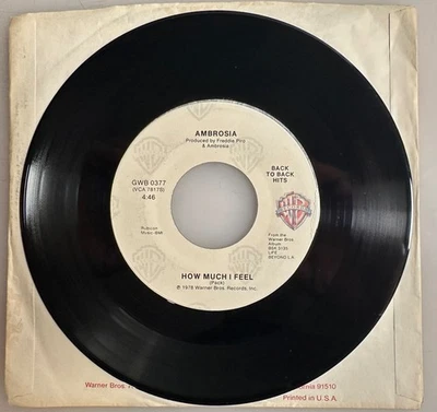 Ambrosia / How Much I Feel / WB 45rpm / Mint - Image 1 of 4