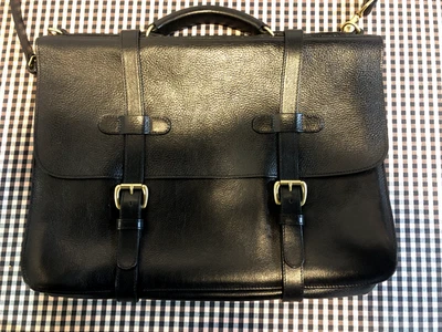 Maletín de cuero de grano completo negro Lotuff: HECHO EN EE. UU. Foto 1 de 4