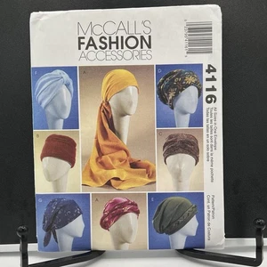 McCall's 4116 Accesorios de Moda Turbantes Envoltura para la Cabeza Sombreros Pequeños Medianos Grandes - Imagen 1 de 9