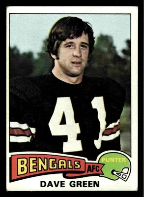 1975 Topps Dave Green #394 - Cincinnati Bengals - Image 1 of 2