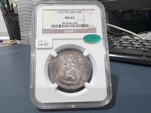 1920 Pilgrim Half Dollar NGC MS 65 CAC Approved (BDX) - Picture 1 of 2