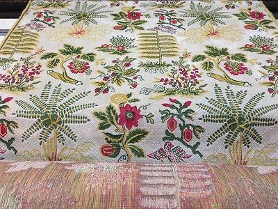 JANE SHELTON DOCUMENTO BOTÁNICO FLORES PÁJAROS LINO TERCIOPELO TELA POR YARDA Foto 1 de 4