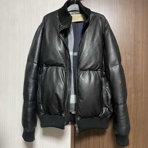 Piumino uomo pelle BURBERRY BRIT taglia XL nero modello Nova check