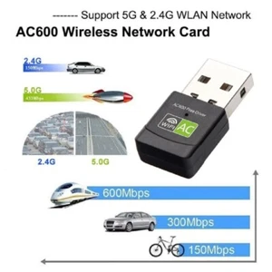600Mbps Dual-band WiFi Adapter USB Antenna 2.4g 5GHz USB Wifi Ada - Picture 1 of 2