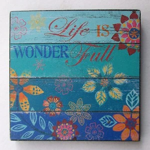 Q2 Life is wonderful wonder full ENJOY LIFE Kühlschrankmagnet ganz - Bild 1 von 3