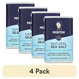 (4 pack) Morton Salt Sea Salt, Natural All-Purpose, 26 Ounce - Picture 1 of 7