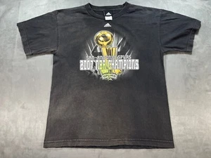 San Antonio Spurs NBA FINALS 2007 Champions Kids XL Black Faded Distressed Shirt - Picture 1 of 10