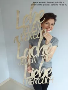 Deko Schriftzug " Lebe jeden augenblick " V1 Holz Wanddeko 6 farben 3 Größen - Bild 1 von 6