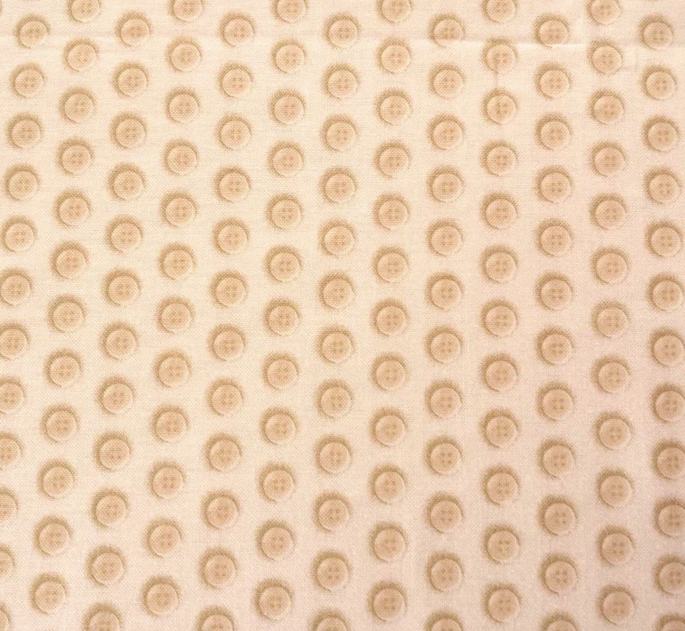 Thimble Pleasures BTY Dan Morris Quilting Treasures Tan Buttons on Beige - Image 1 of 3