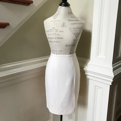 Michael Kors Collection Pencil Straight Skirt Womens 10 Cream Merino Wool Lined - Image 1 of 4