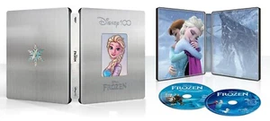 FROZEN (U.S. EXCLUSIVE DISNEY100 STEELBOOK 4K Ultra HD +Blu-ray, 2013) NEW - Picture 1 of 1