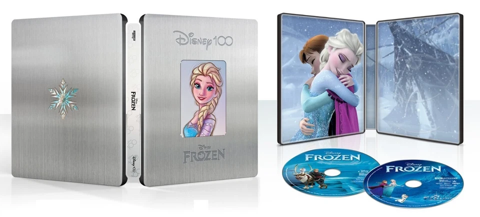 FROZEN (U.S. EXCLUSIVE DISNEY100 STEELBOOK 4K Ultra HD +Blu-ray, 2013) NEW Foto 1 de 1
