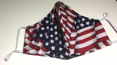 Handmade Face MasksUSA flag New WithoutTags Unused 3D triple Layer - Image 1 of 4