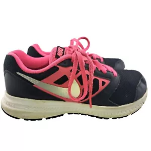 Nike Girls Downshifter 6 Size 4y 685167-001 Black Pink Running Shoes - Picture 1 of 11