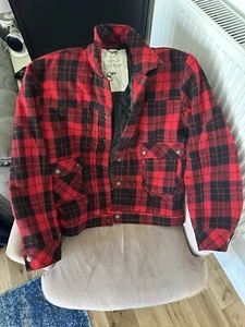 Vintage French Connection Plaid Jacket Red Black Size L – Lumberjack Style - Picture 1 of 6