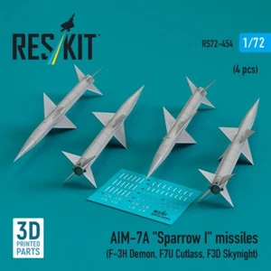 1/72 Reskit RS72-0454 AIM-7A "Sparrow I" missiles (4 pcs) (F-3H Demon, F7U Cutla - Picture 1 of 1