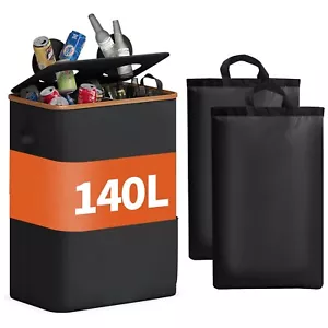Pfandflaschen Sammelbehälter 140L Flaschensammler mit Deckel Falten Mülleimer - Bild 1 von 8