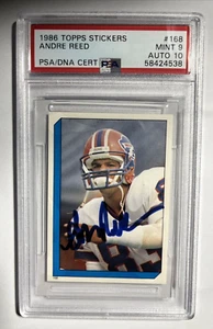 1986 Topps Stickers ANDRE REED Rookie Auto RC #168 PSA 9 DNA AUTO 10 banconote - Foto 1 di 4