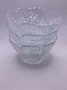 Lot Of 3 Dansk Italy Floriform Tree Art Glass Dessert Bowls 5” Bowl Set - Picture 1 of 6