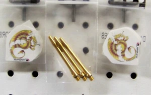 Gold Aluminium MD Dart Wellen & 2 Sets Dragon Standard Dart Flüge - Bild 1 von 3