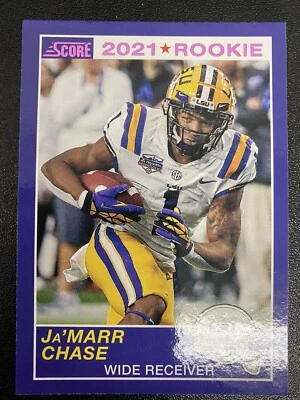 Ja'Marr Chase 2021 Retro Score Rookie Pink Parallel RC SP LSU Bengals - Image 1 of 2
