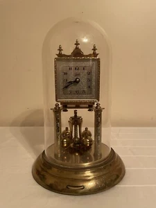 Vintage Schatz Anniversary Clock w/ Plastic Dome Made in Germany For Parts/As Is - Picture 1 of 24