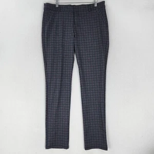 Kut From The Kloth Pants Women 14 Gray Purple Plaid Skinny Slim Straight Stretch - Picture 1 of 12