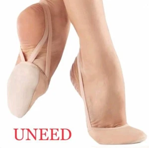 Leather Rhythmic Shoes Toe Half Gymnastics Pink Nude Lyrical Dance New ballet 03 - Picture 1 of 3