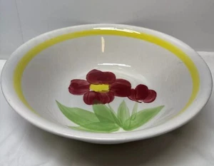 Japanese Ironstone Large Red Flower Round Vegetable Bowl-Made in Japan - Picture 1 of 9