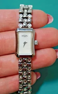 Rotary Damen Perlmutt Armbanduhr Swarovski Strass Dolphin Standard 6b3 - Bild 1 von 5