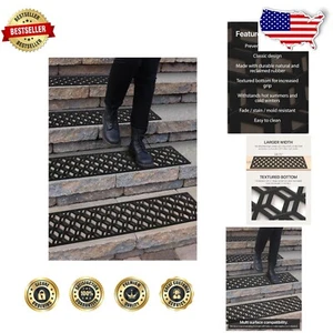 Durable Outdoor Rubber Stair Treads 5-Pack - Weather-Resistant Safety Solution - Picture 1 of 9