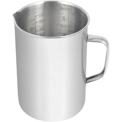 Grande misurino in acciaio inox, misurino in acciaio inox, 1000 ml, tazza K3P4 - Immagine 1 di 4