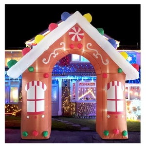 10FT Gonfiabili Natalizi Pan di Zenzero Casa Arco Decorazioni da Esterno, Gia... - Foto 1 di 6