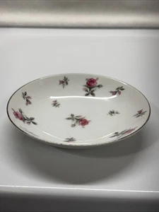Platillo de rosas MEITO ROSECHINTZ HECHO EN JAPÓN, (1 solo) borde plateado vintage - Imagen 1 de 4