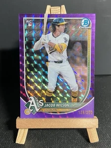 Bowman Chrome #1 Jacob Wilson 2025 refractor geométrico púrpura/250 RARO SSP - Imagen 1 de 2